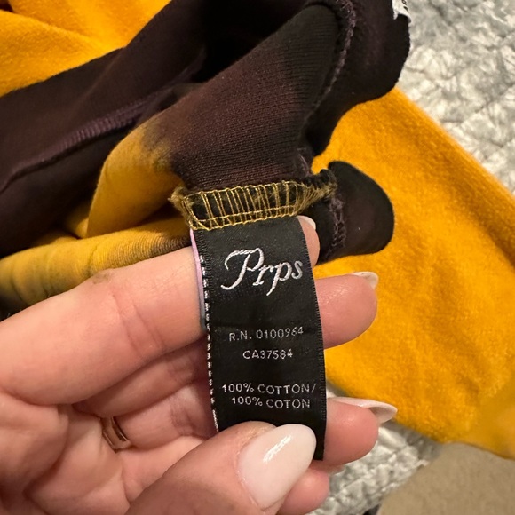 PRPS MEN'S TWO-TONE TIE-DYE SWEATER IN GOLD SIZE L - Picture 4 of 7